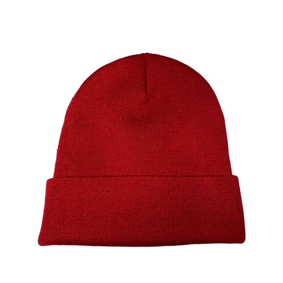 Yea.Nice Legend Knit Ruby Red Folded Beanie Hat Cap - Picture 3 of 3